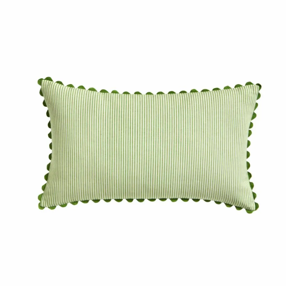 Coussin rectangulaire rayé coton