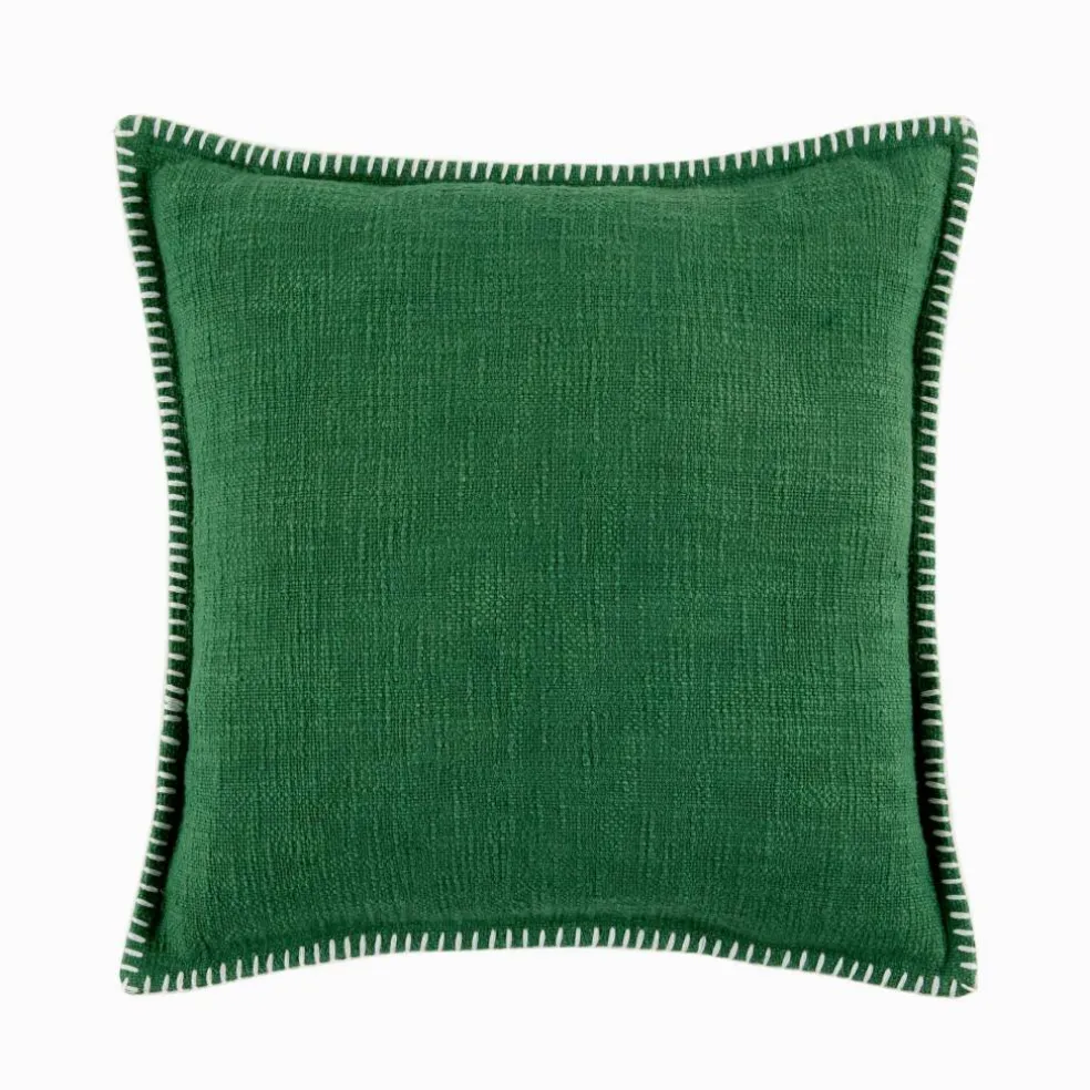 Coussin uni coton texturé