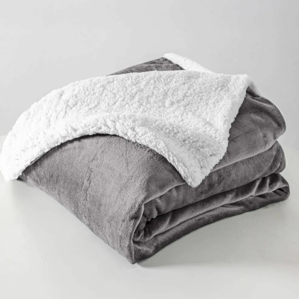 Couverture double face polaire et sherpa