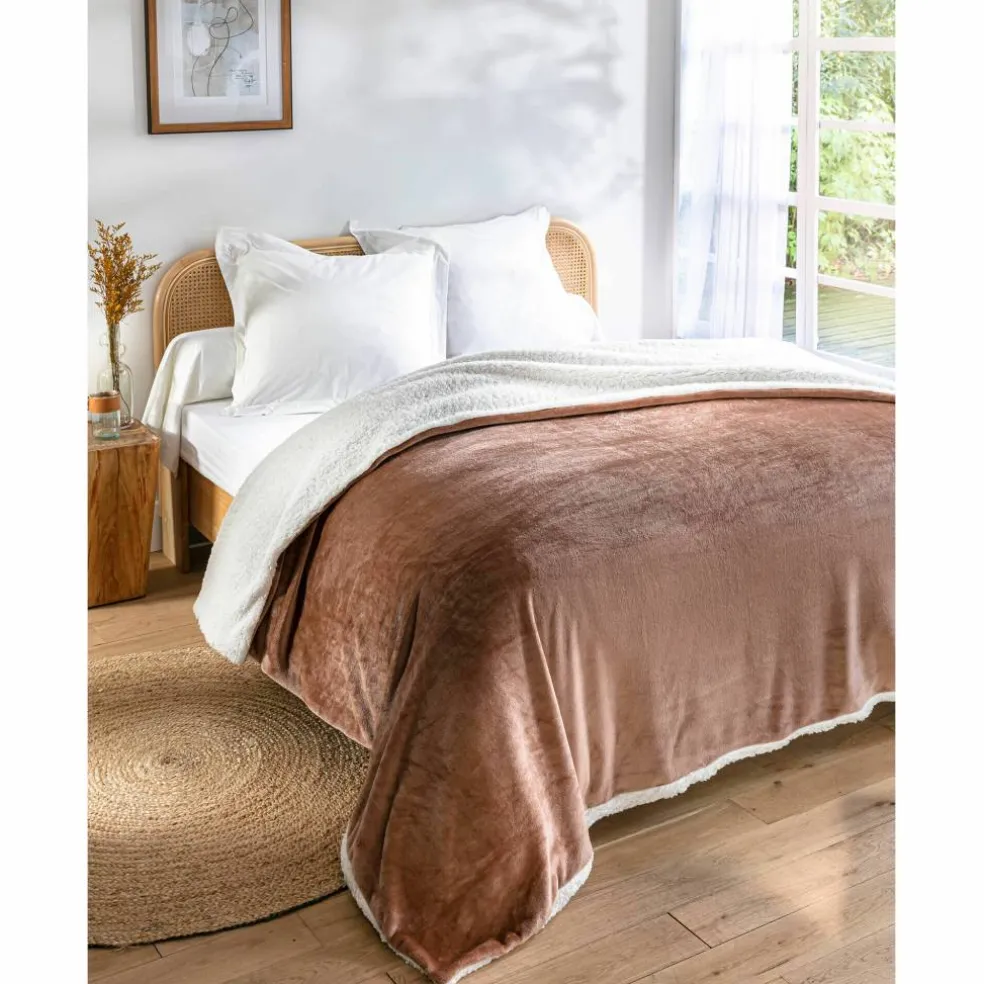 Couverture double face polaire et sherpa