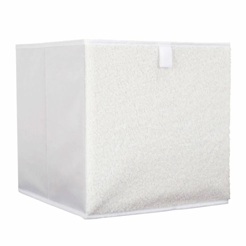 Cube de rangement pliable, tissu bouclette