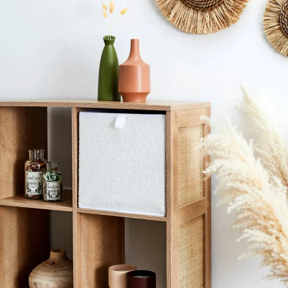 Cube de rangement pliable, tissu bouclette
