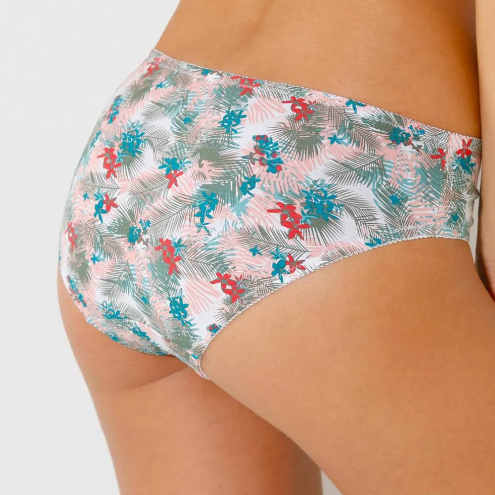 Culotte coton brodé Olbia imprimé feuillage - lot de 2