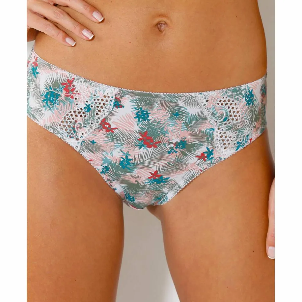 Culotte coton brodé Olbia imprimé feuillage - lot de 2