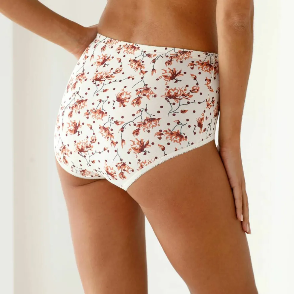Culotte coton forme maxi unie et imprimée fleur - lot de 7