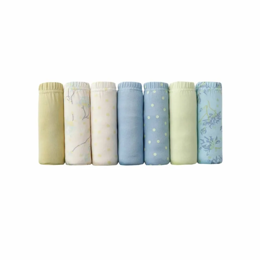 Culotte coton forme maxi unie et imprimée floral - lot de 7