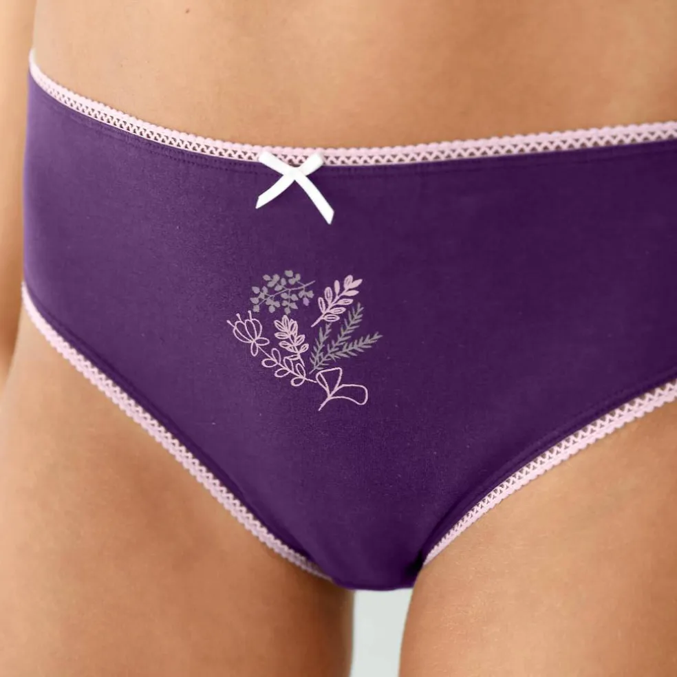 Culotte coton forme midi imprimé motif floral assortis – Lot de 4 -