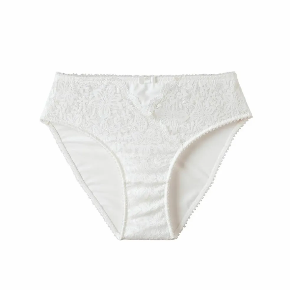Culotte forme midi taille haute dentelle stretch et tulle Guspini - lot de 2