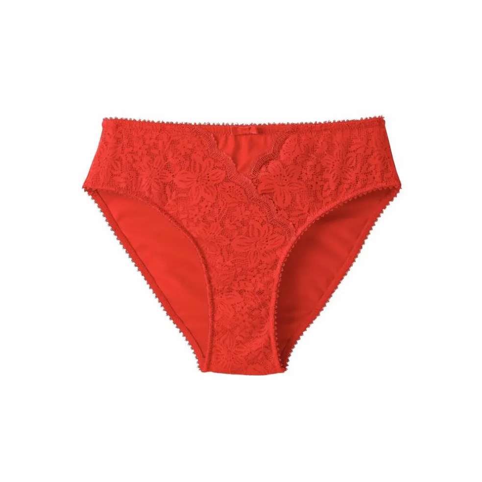 Culotte forme midi taille haute dentelle stretch et tulle Guspini - lot de 2