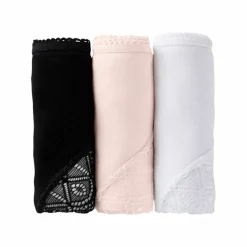 Culotte forme tanga en coton et dentelle - lot de 3
