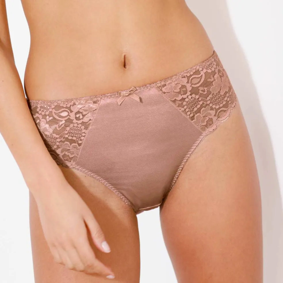 Culotte maille satinée et dentelle Avila - lot de 2
