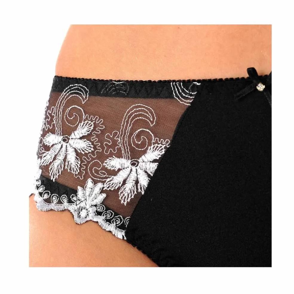 Culotte maille satinée et tulle brodé Calenca