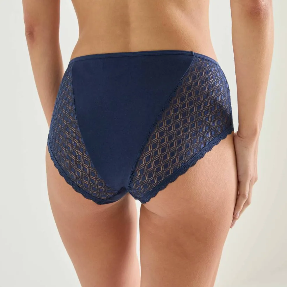 Culotte maxi coton dentelle unie Coria - lot de 2