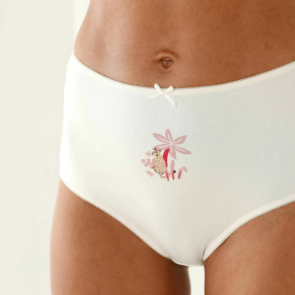 Culotte maxi coton stretch imprimé "panthère" - lot de 4