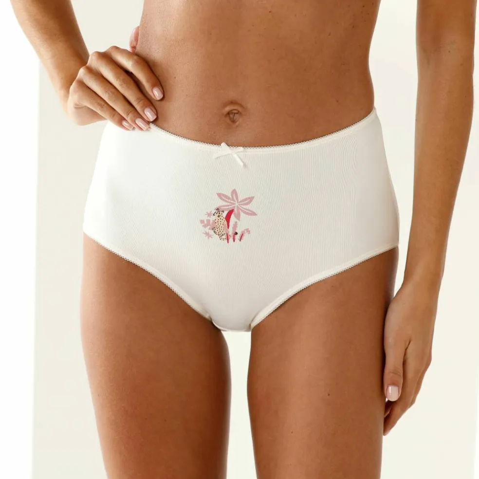 Culotte maxi coton stretch imprimé "panthère" - lot de 4