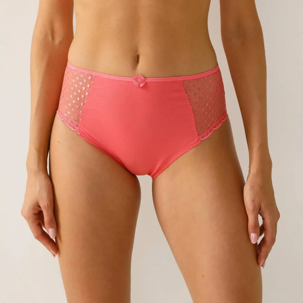Culotte maxi dentelle coton uni et imprimé pois Tropea - lot de 4