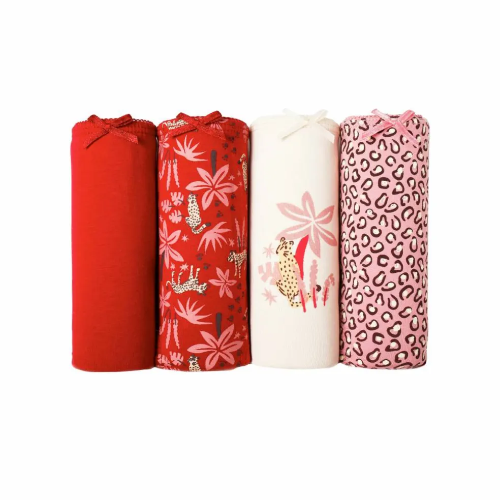 Culotte midi coton imprimé " panthère" - lot de 4