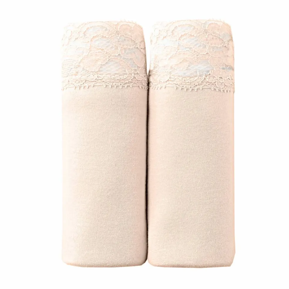 Culotte panty coton et dentelle - lot de 2