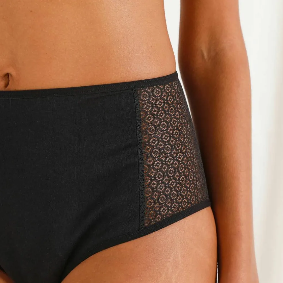 Culotte pour fuites urinaires en coton biologique (**) lavable - flux abondant
