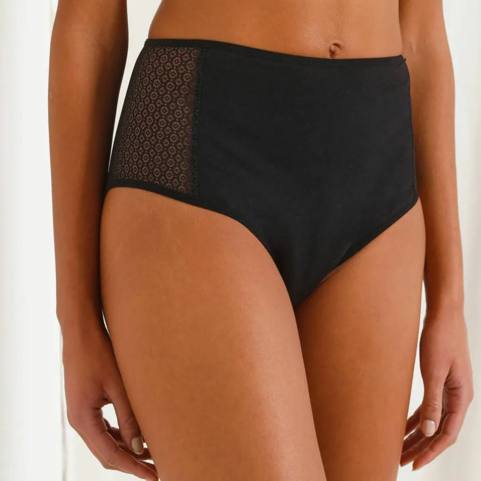 Culotte pour fuites urinaires en coton biologique (**) lavable - flux abondant