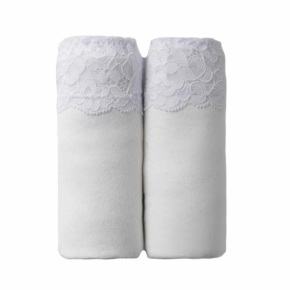 Culotte supermaxi coton stretch ceinture dentelle - lot de 2