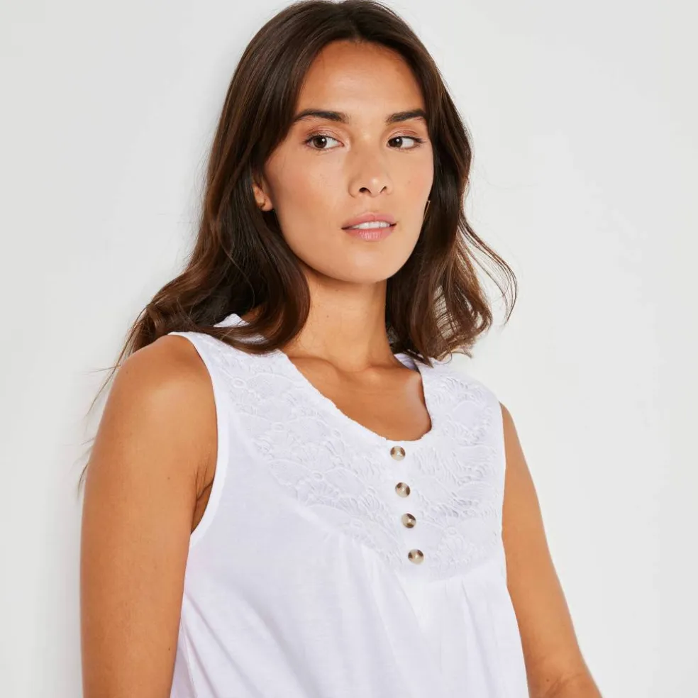 Débardeur à plastron macramé