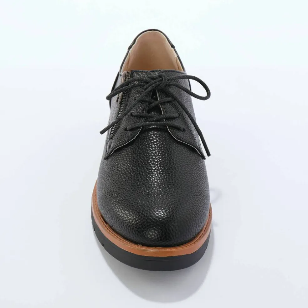 Derbies légères à lacets, semelle compensée crantée