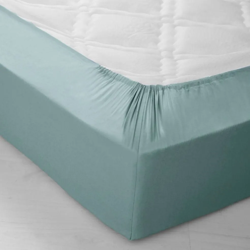 Drap-housse uni coton bonnet 32 cm