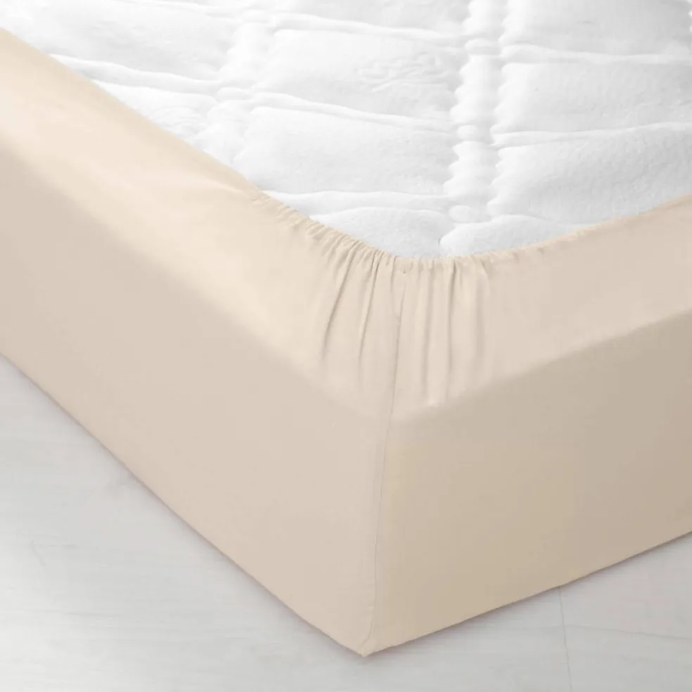 Drap-housse uni coton grands bonnets 40 cm