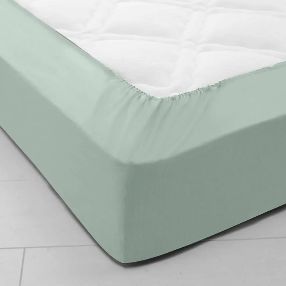 Drap-housse uni coton grands bonnets 40 cm