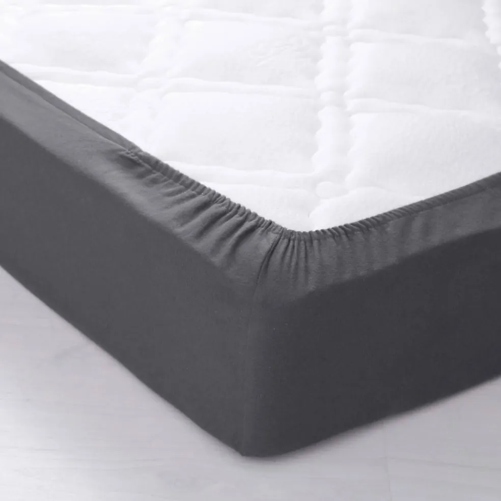 Drap-housse uni flanelle 130g/m² - bonnet 32 cm