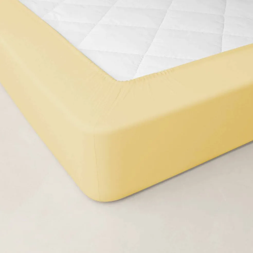 Drap-housse uni percale 72 fils/cm² - bonnet 40 cm