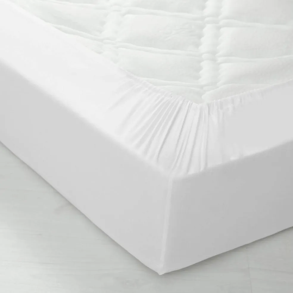 Drap-housse uni polyester-coton 57 fils/cm² - bonnet 32 cm