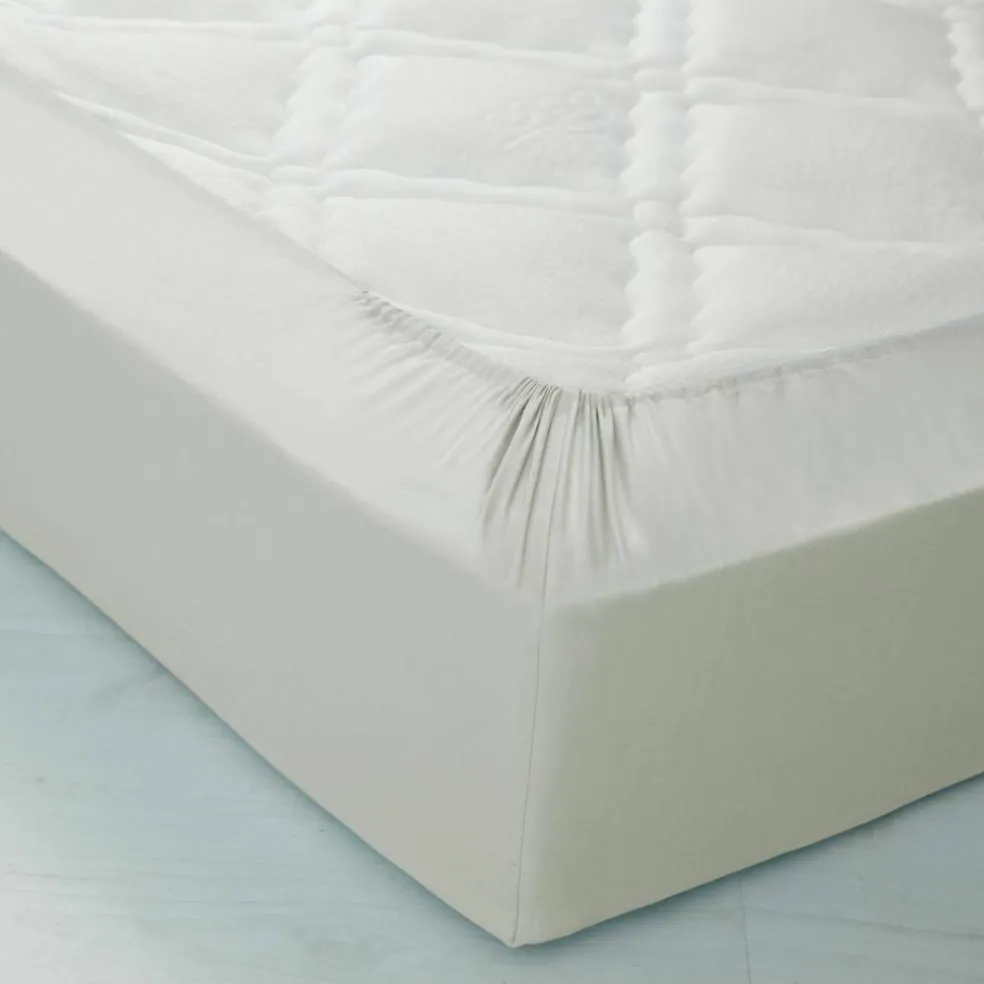 Drap-housse uni polyester-coton 57 fils/cm² - bonnet 32 cm