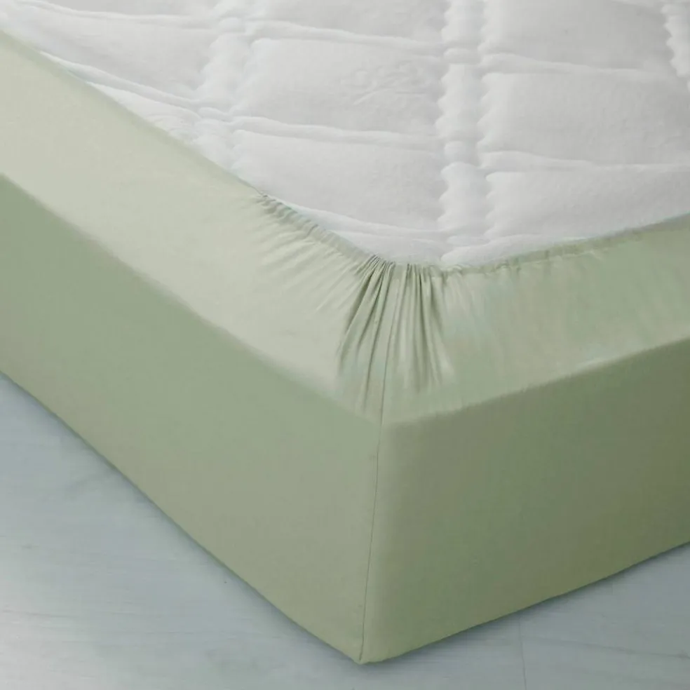 Drap-housse uni polyester-coton 57 fils/cm² - bonnet 32 cm