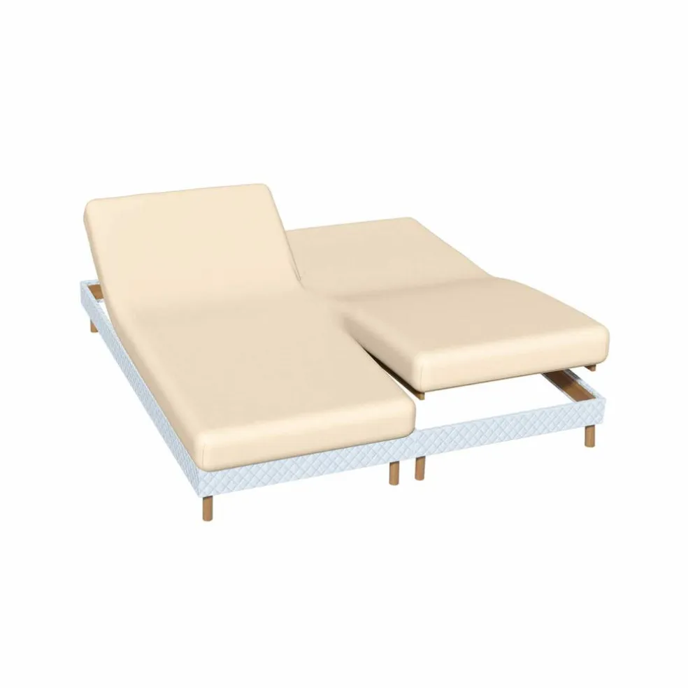Drap-housse uni sommier articulé polyester-coton 57 fils/cm² - bonnet 26 cm