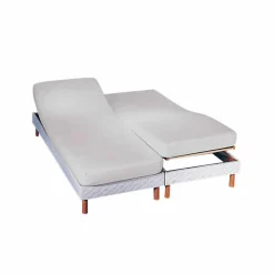 Drap-housse uni sommier articulé coton 57 fils/cm² - bonnet 26 cm