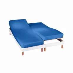 Drap-housse uni sommier articulé coton 57 fils/cm² - bonnet 26 cm