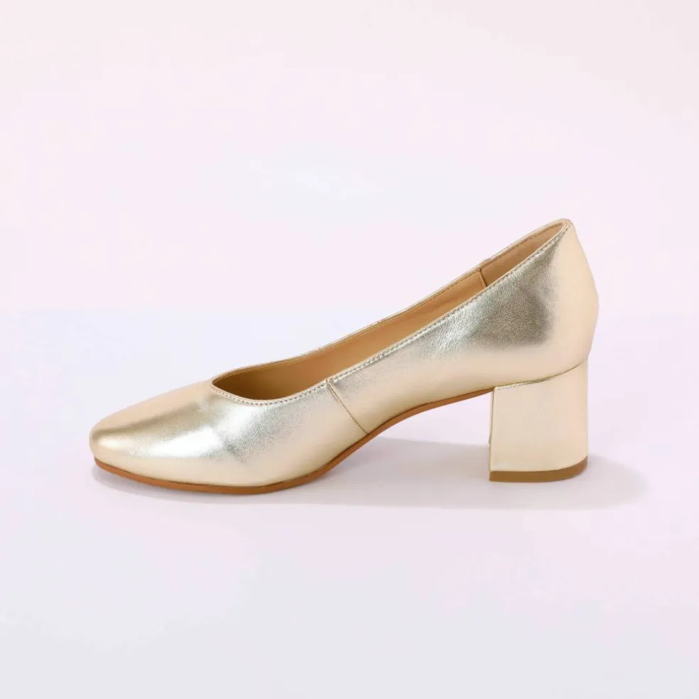 Escarpins bout arrondi cuir lisse
