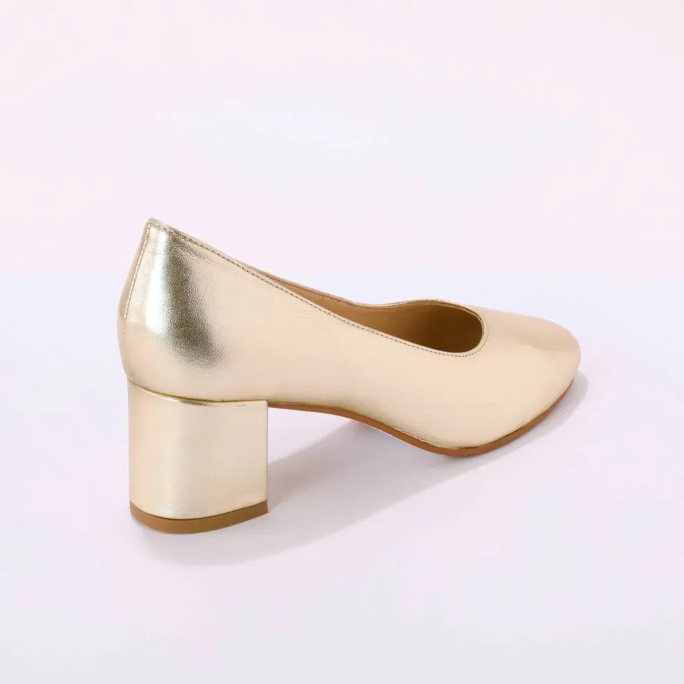 Escarpins bout arrondi cuir lisse