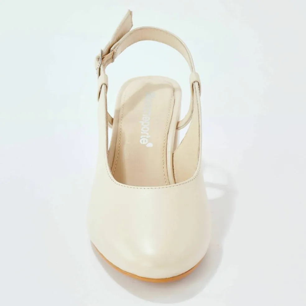 Escarpins slingback en cuir certifié LWG