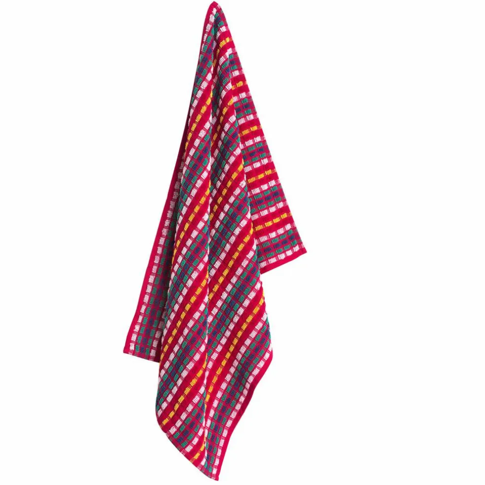 Essuie-mains éponge petite taille fond rouge - lots