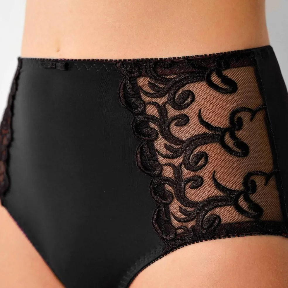 Gainette ventre plat microfibre tulle brodé Sienne - lot de 2