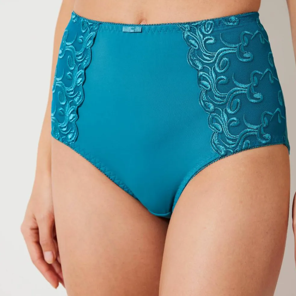 Gainette ventre plat microfibre tulle brodé Sienne - lot de 2
