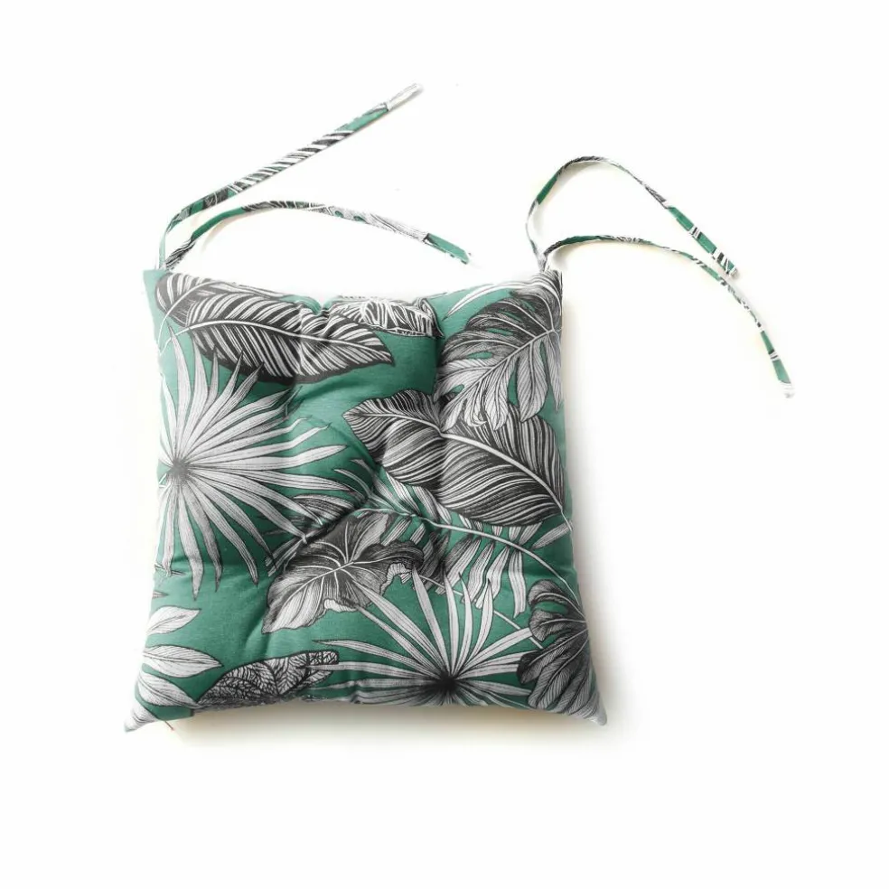 Galette de chaise imprimé tropical - lot de 2
