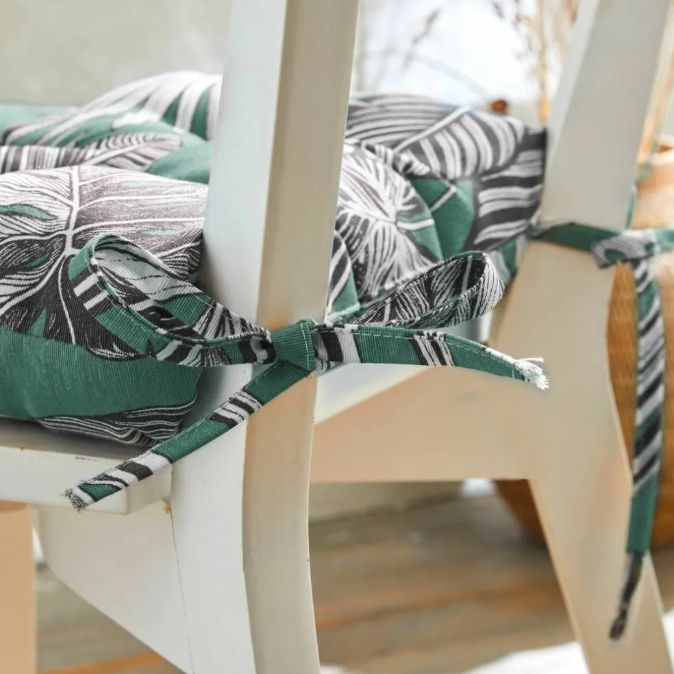 Galette de chaise imprimé tropical - lot de 2
