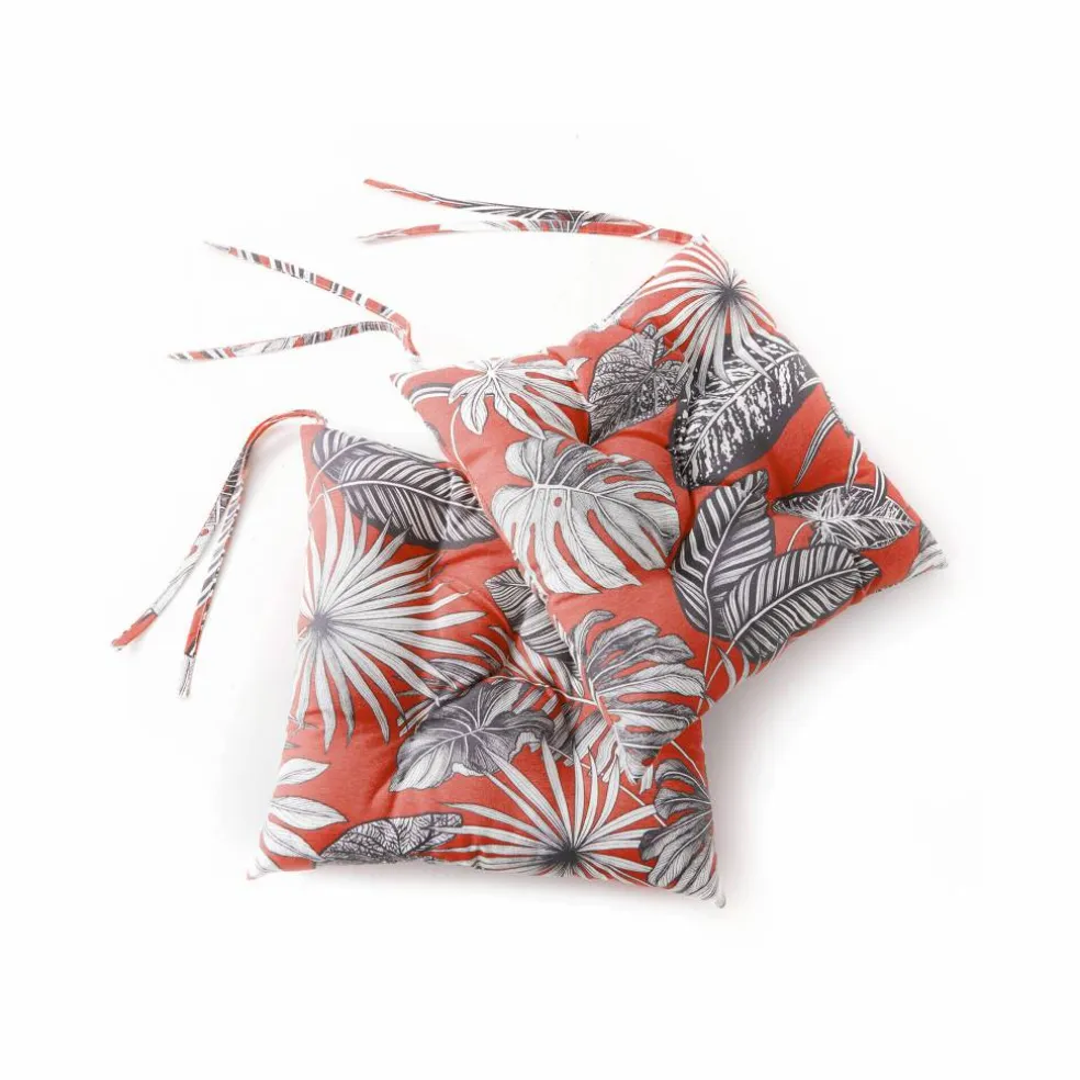 Galette de chaise imprimé tropical - lot de 2