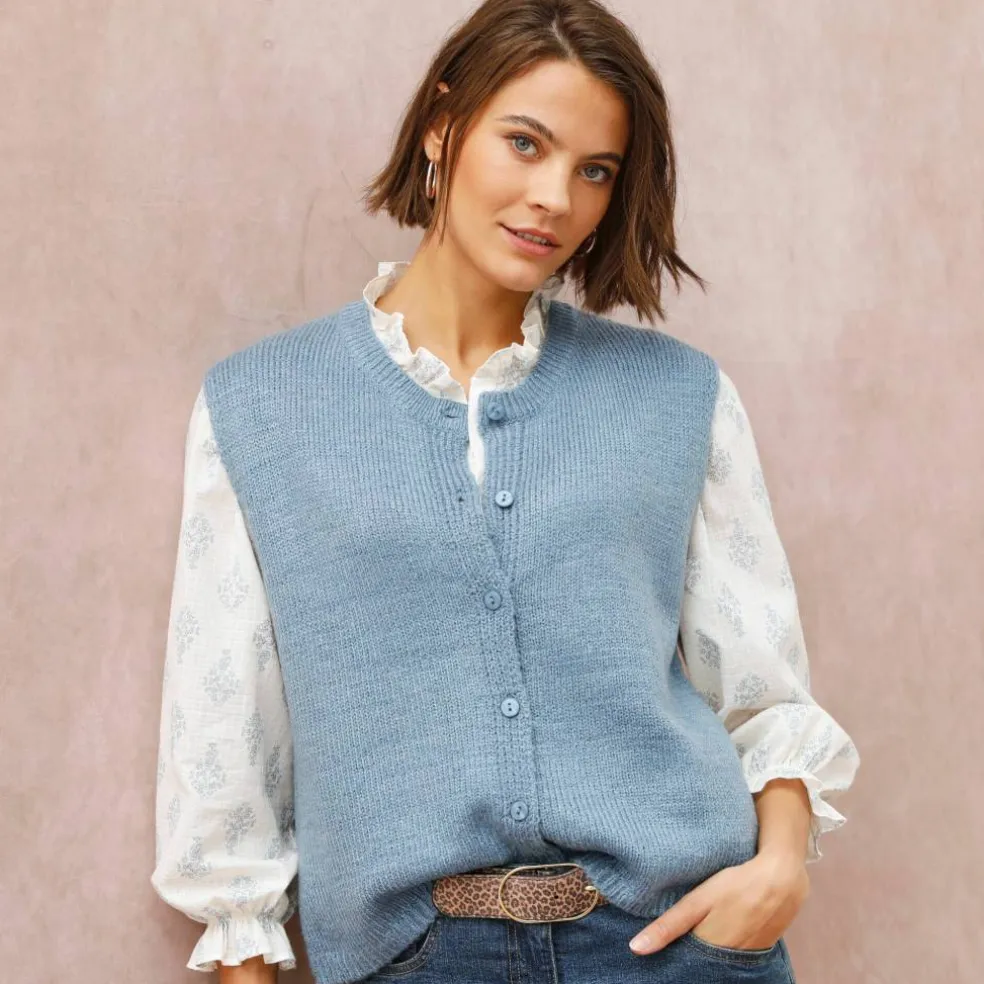 Gilet boutonné sans manches