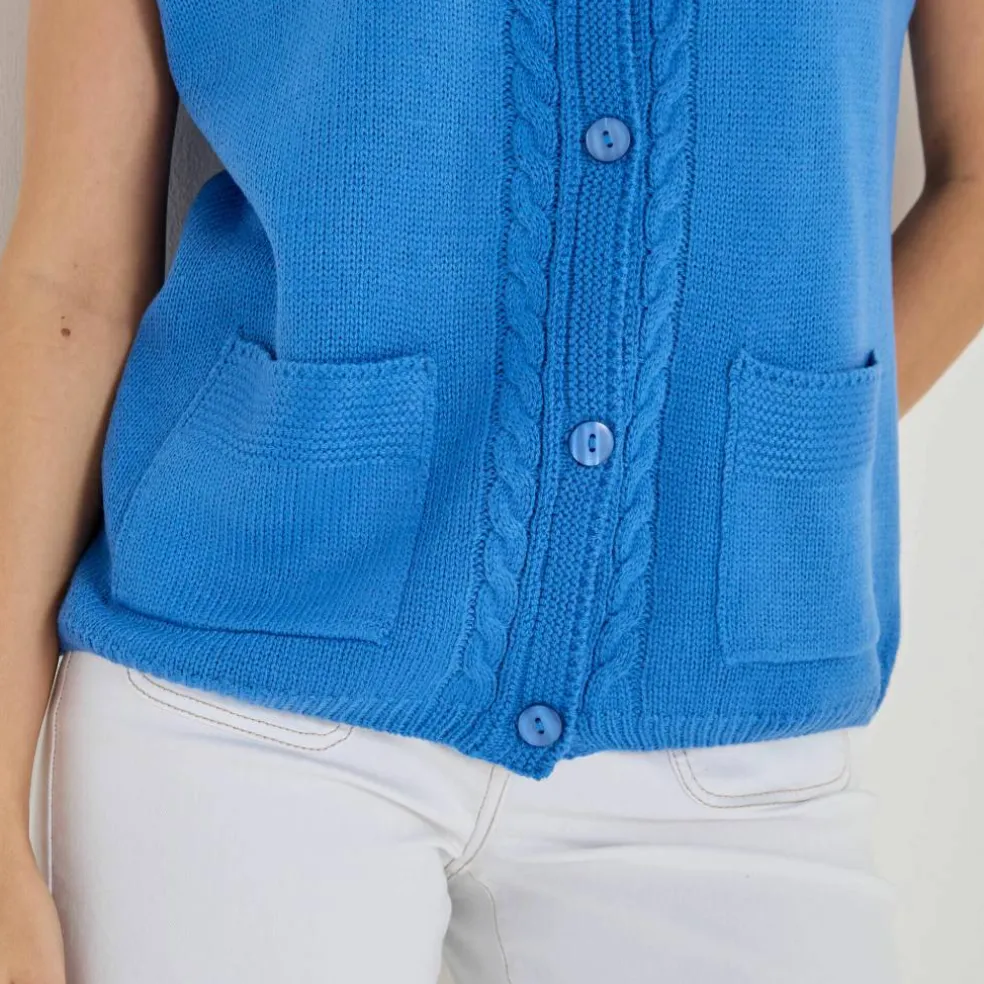 Gilet sans manches boutonné