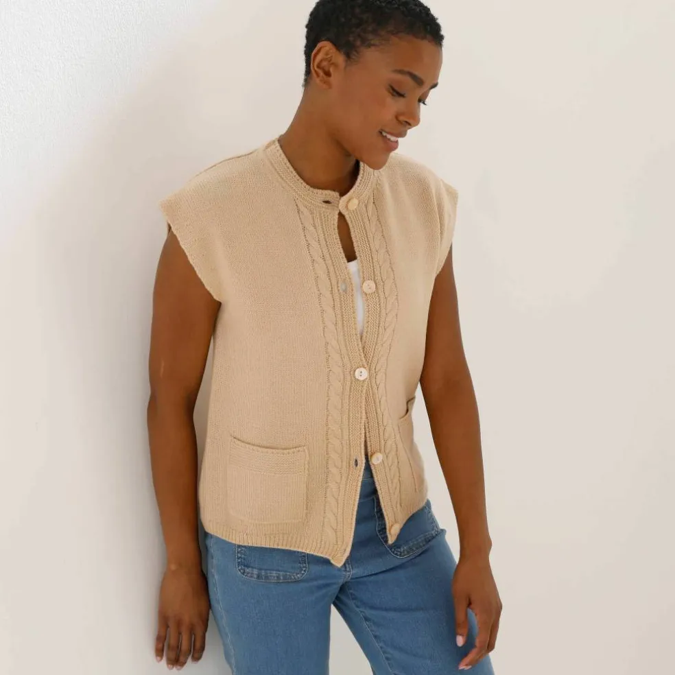 Gilet sans manches boutonné